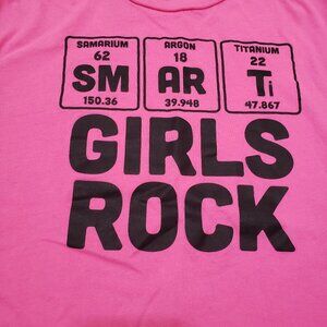 SMART Girls Rock STEM Science Graphic T Shirt Youth Large Pink Live and Tell Tee